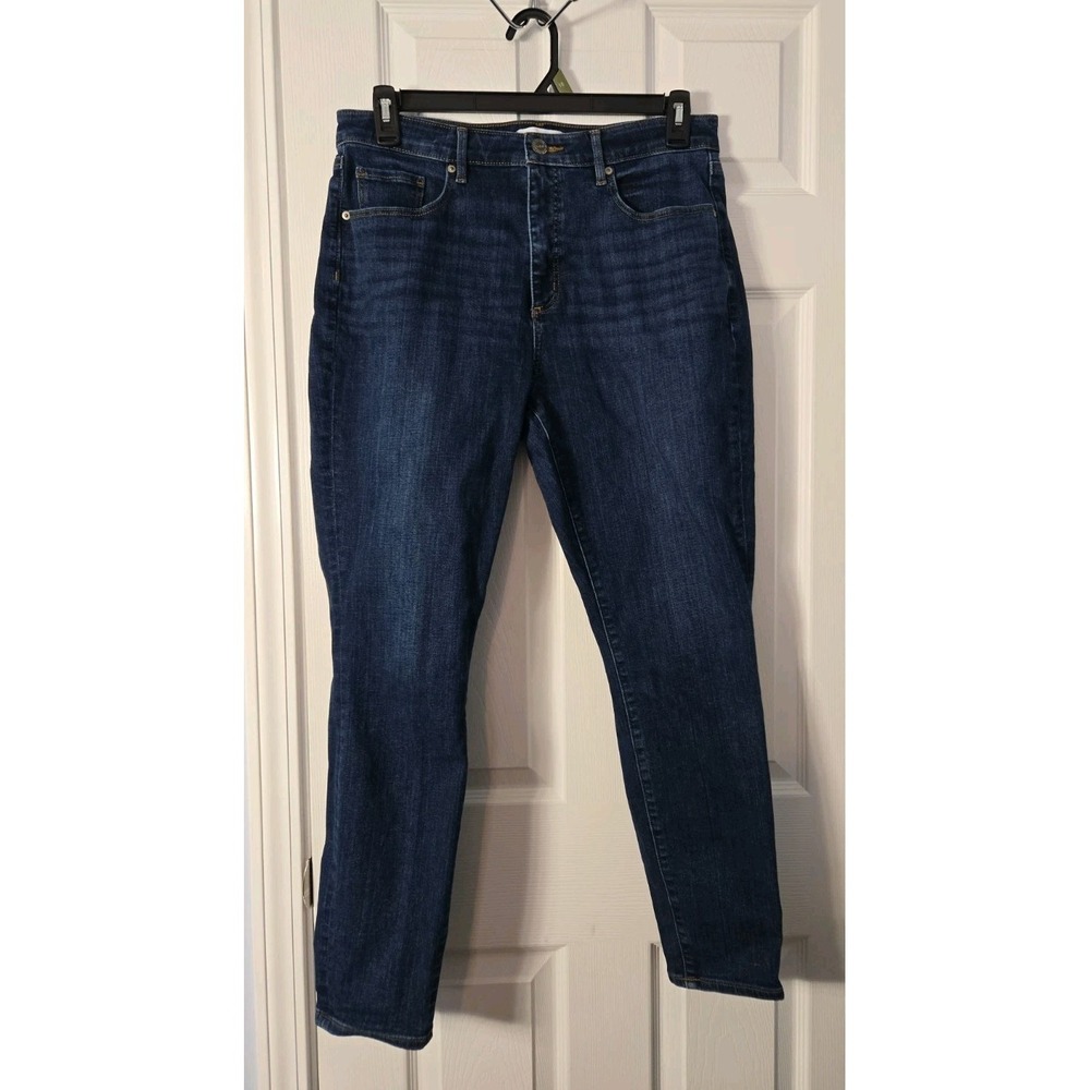 Loft Women's Curvy Skinny Jeans 31 X 29 Dark Indigo Blue Stretch Denim Pants